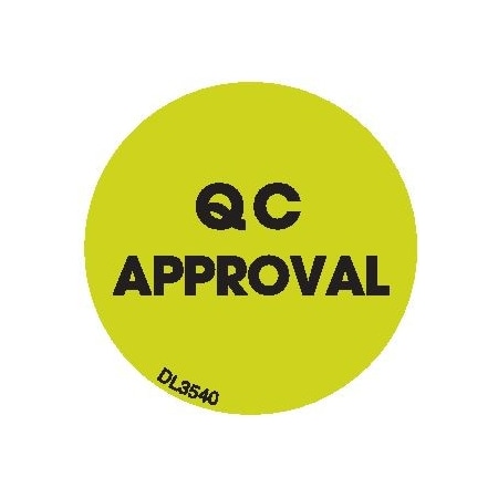 Decker Tape Products Label, DL3540, QC APPROVAL, 1" DL3540